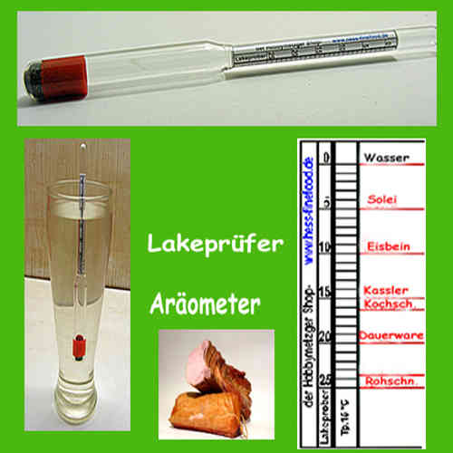 Lakeprüfer - Aräometer - Lakeprober - Lakespindel - Pökeln