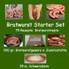 Bratwurst-Starterset-75 Rezepte-25 m Darm-200g Bratwurstgewürzewürz